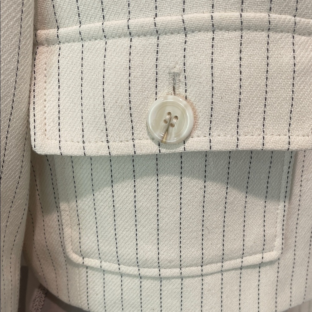 NWOT Zara Cropped Cream Pinstripe Women's Blazer - Picture 8 of 10